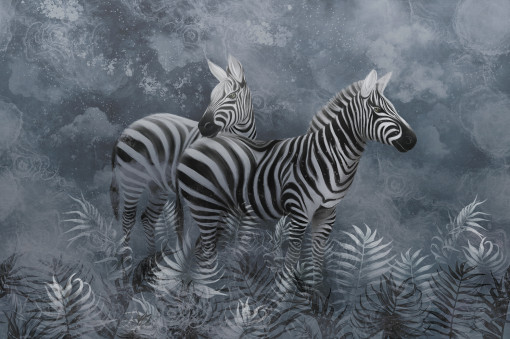 Zebras in the fog
