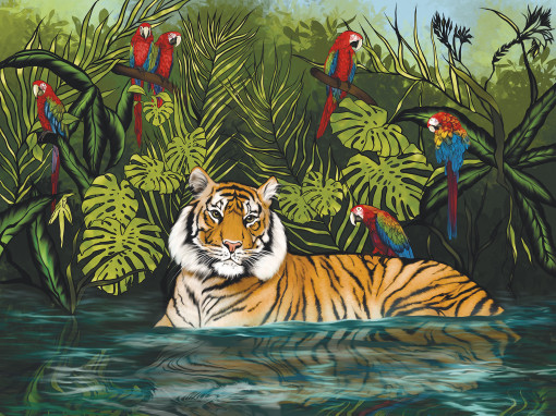 Тигр в водоеме