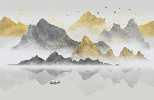 Gold and grey mountains