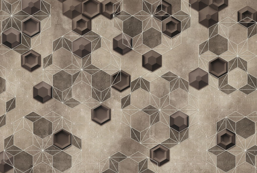 Hexagons sepia