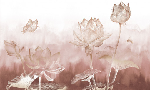 Water lily sepia