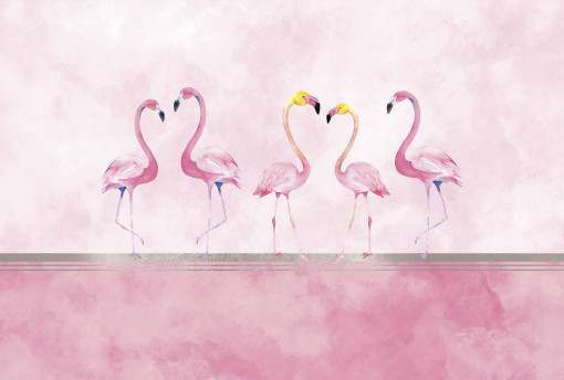 Акварельные фламинго