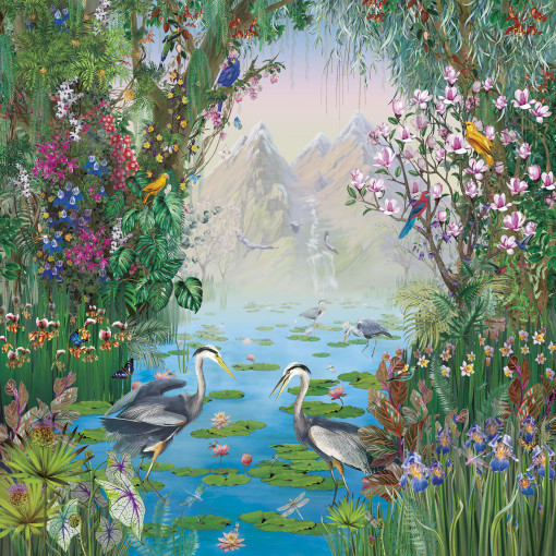 Lake and herons