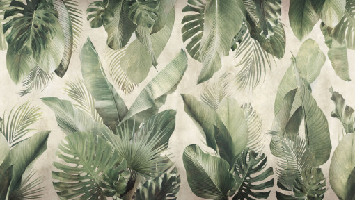 Palm leaves sepia