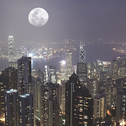 m 208 Гонконг в лунном свете