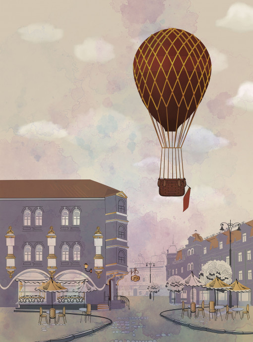 Воздушный шар над городом
