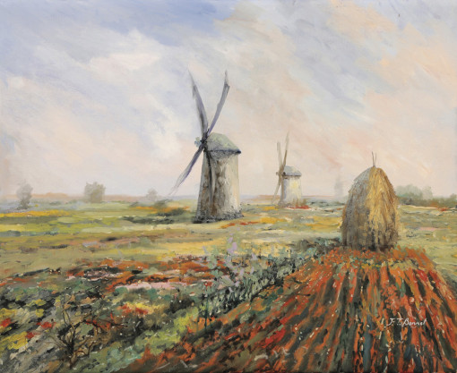 Jean Thomas Bonnet-Les moulins dans la plaine