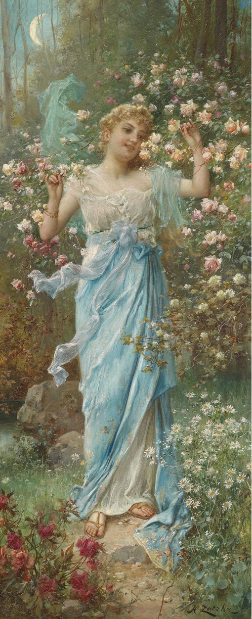 Девушка среди цветов