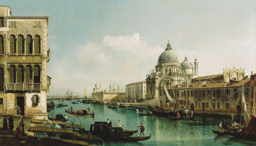 Бернардо Беллотто-Большой канал и догана в Венеции