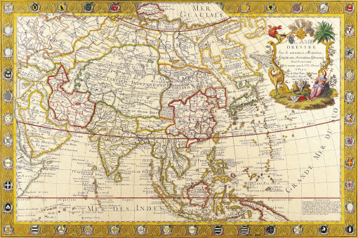 Старинная карта Азии