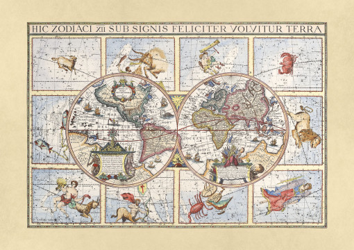 Карта мира и знаки зодиака