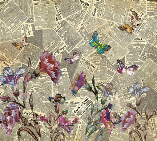 Газеты с цветами и с бабочками